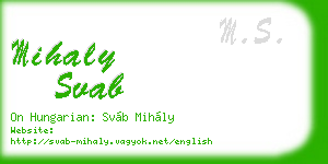 mihaly svab business card